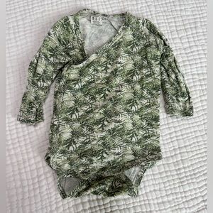 Kate Quinn The Woods bodysuit romper, green, 6-12 months